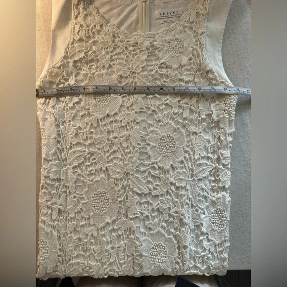 Velvet by Graham & Spencer Cream Lace Dress W Size Small bachelorette Wedding - Picture 4 of 8